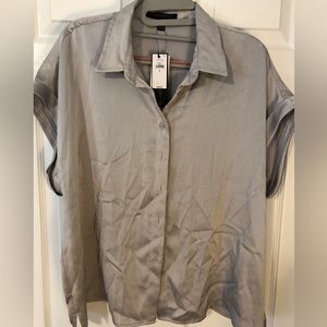 NWT Banana Republic Satin Short Sleeve Button Up Shirt